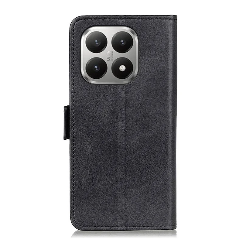 For Xiaomi 17T Case Stand Cowhide Texture PU Leather Phone Cover - Black