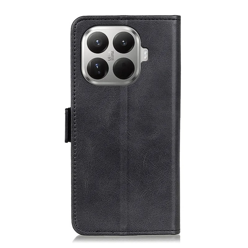 For Xiaomi 17T Pro Case Stand Cowhide Texture PU Leather Phone Cover - Black