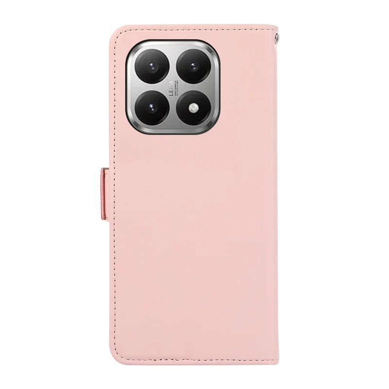 ABEEL For Xiaomi 17T Case Leather Phone Cover with RFID Blocking Wallet - Pink