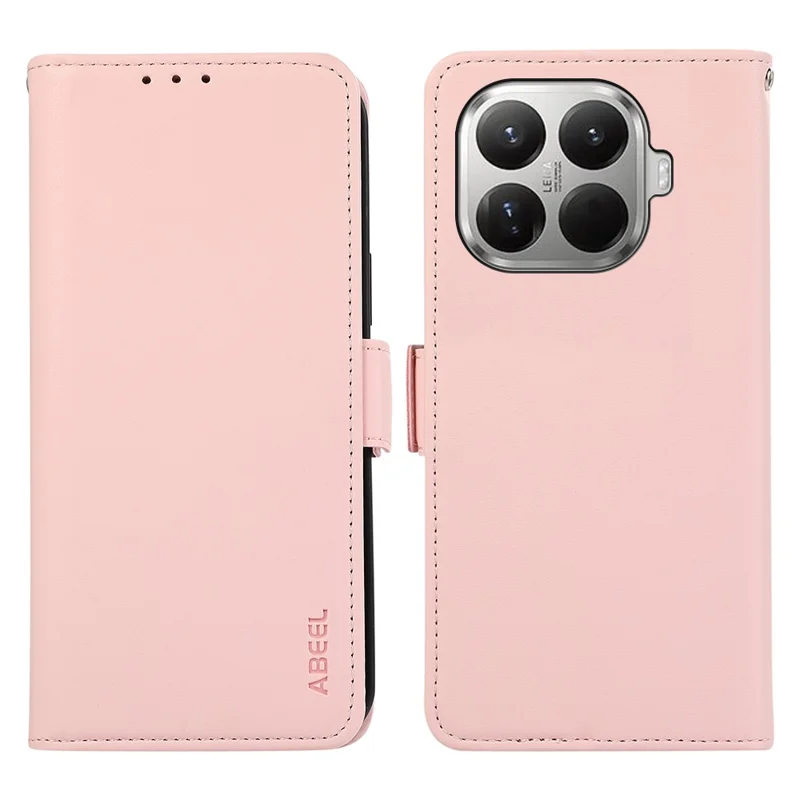 ABEEL For Xiaomi 17T Pro Case Leather Phone Cover with RFID Blocking Wallet - Pink