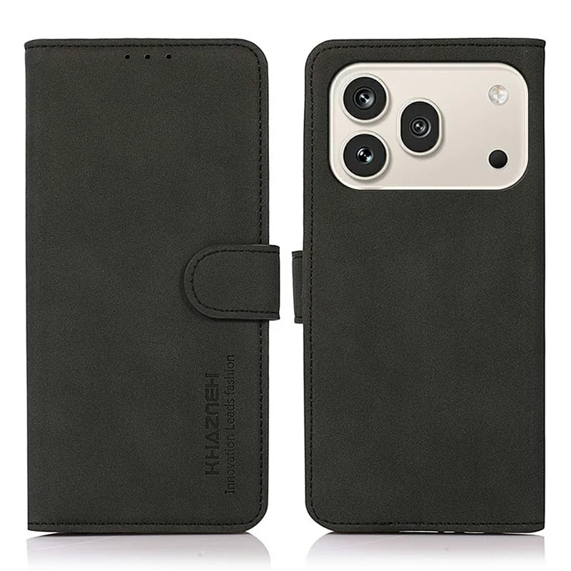 KHAZNEH Case For Honor 600 Pro 5G  /  600 5G Anti Scratch PU Leather Wallet Stand Phone Cover - Black