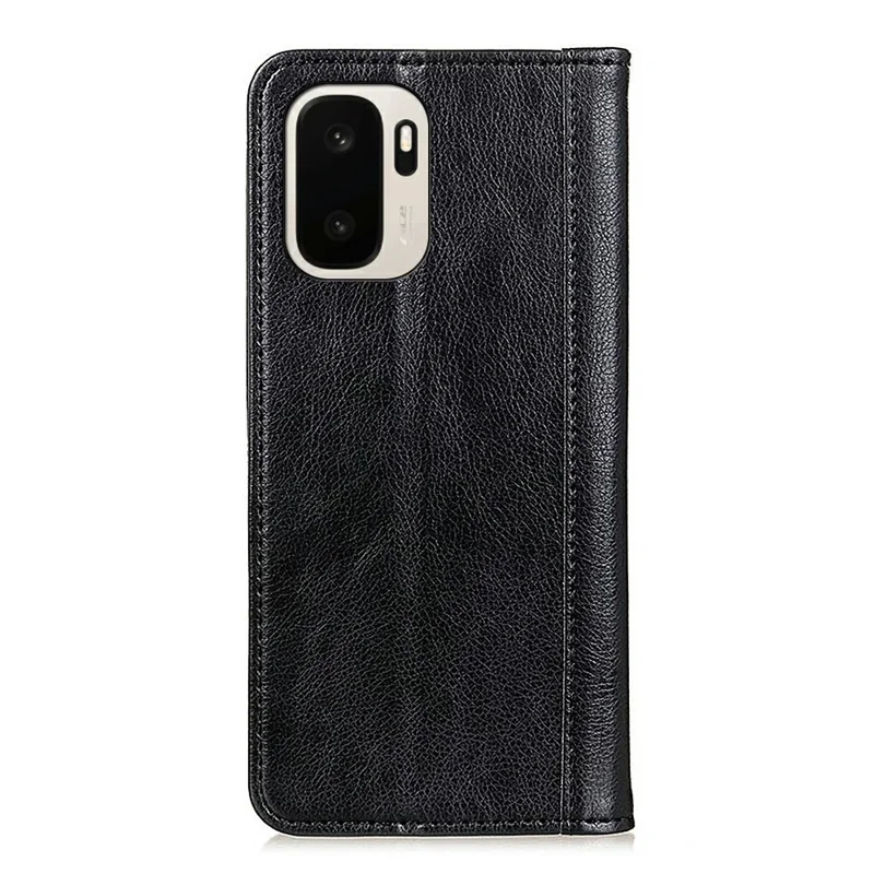 For OnePlus Ace 6 Ultra 5G Stand Case Split Leather Litchi Texture Wallet Phone Cover - Black