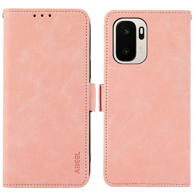 ABEEL For OnePlus Ace 6 Ultra 5G Case PU Leather Folio Stand View RFID Blocking Phone Cover - Pink