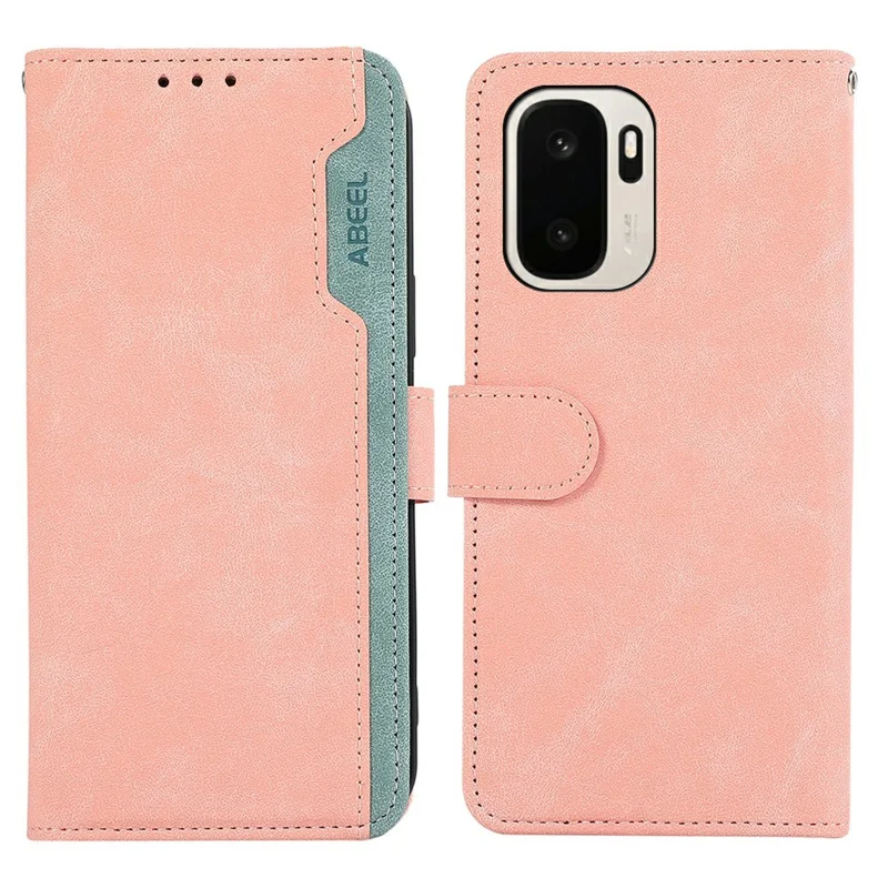 ABEEL For OnePlus Ace 6 Ultra 5G Case Color Splicing Leather Flip Phone Cover RFID Blocking - Pink