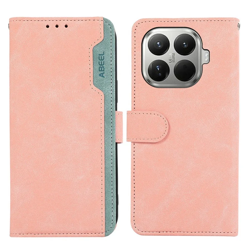 ABEEL For Xiaomi 17T Case Color Splicing Leather Flip Phone Cover RFID Blocking - Pink