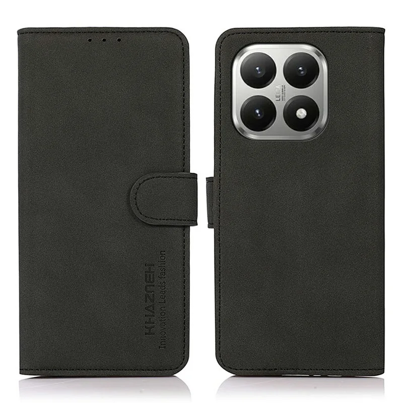 KHAZNEH For Xiaomi 17T Pro Case Anti Scratch PU Leather Wallet Stand Phone Cover - Black