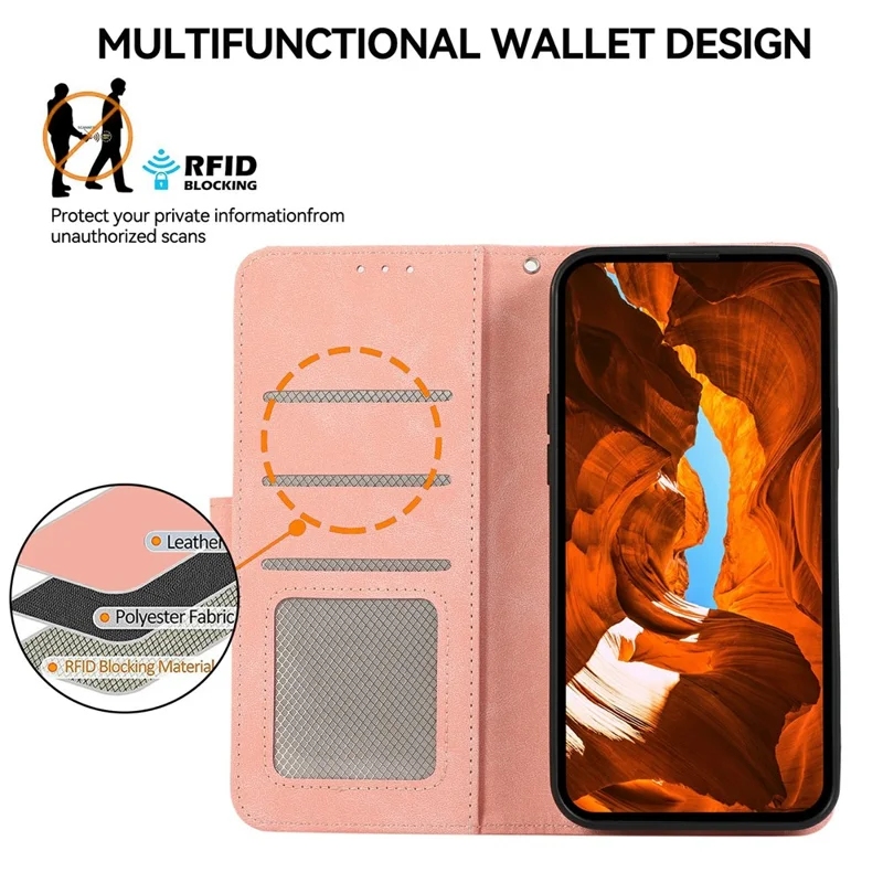 ABEEL For Xiaomi 17T Pro Case Color Splicing Leather Flip Phone Cover RFID Blocking - Pink