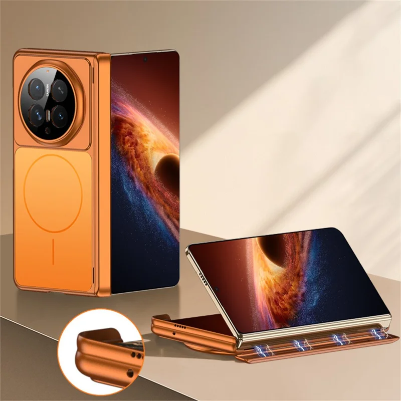 GKK para Honor Magic V6 5G Funda Magnética Dura de PC Ultradelgada con Protector de Pantalla - Naranja