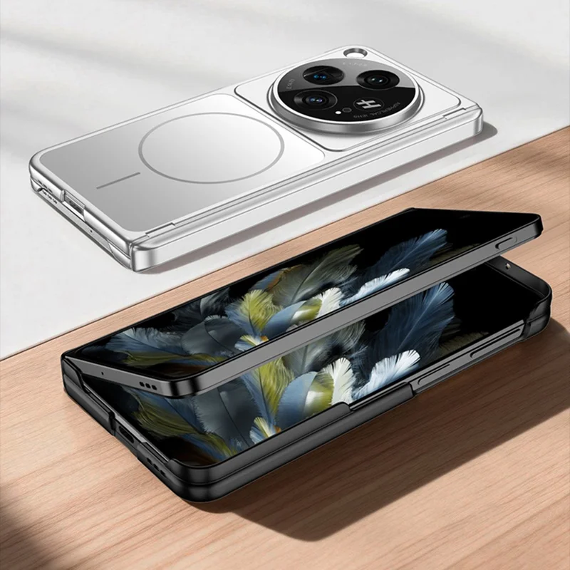 GKK for Oppo Find N3 5G Magnetic Case Hard PC Ultra Thin Protective Cover with Screen Protector - Silver