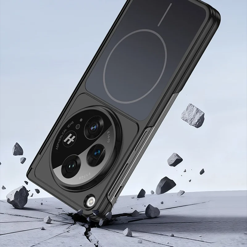 GKK for Oppo Find N3 5G Magnetic Case Hard PC Ultra Thin Protective Cover with Screen Protector - Silver