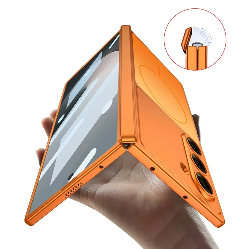 GKK til Samsung Galaxy Z Fold6 5G Magnetisk Case Matt PC Telefonbeskytter med Transparent Skærmbevaren - Sort