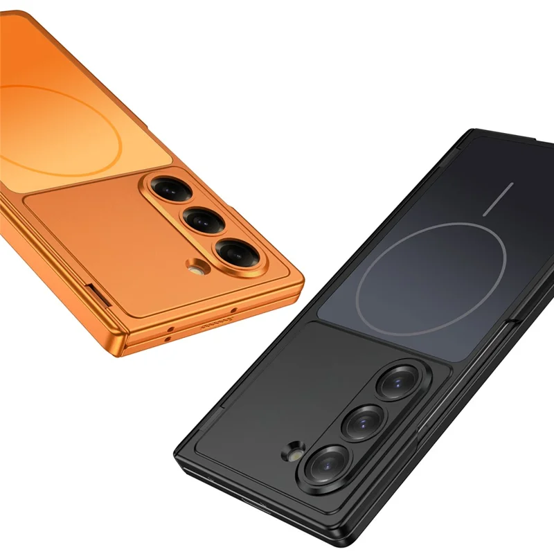 GKK til Samsung Galaxy Z Fold6 5G Magnetisk Case Matt PC Telefonbeskytter med Transparent Skærmbevaren - Sort