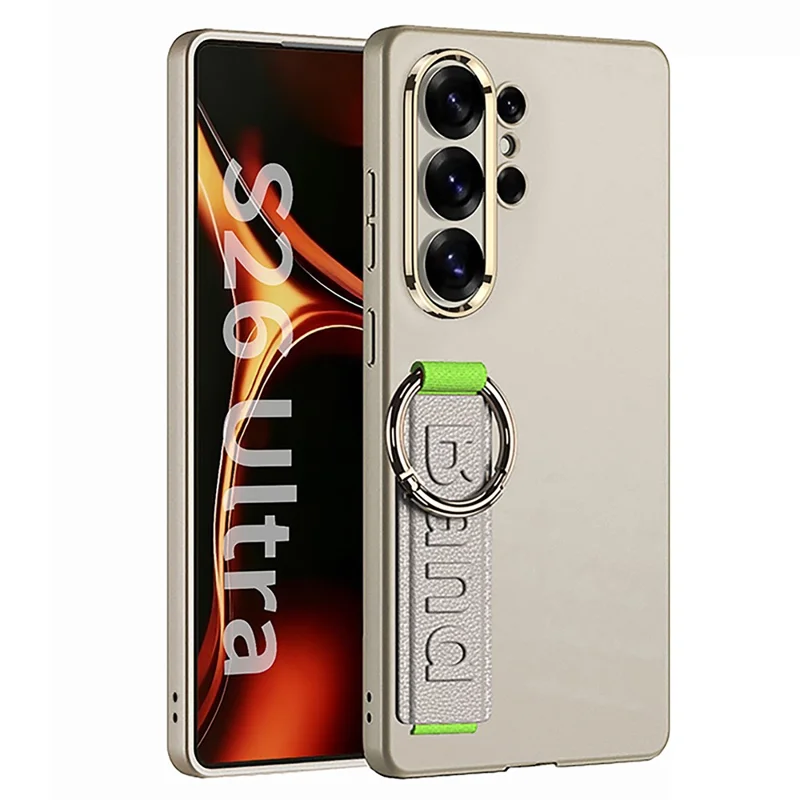 GKK For Samsung Galaxy S26 Ultra Case with Silicone Hand Band Hard PC Phone Back Cover - Titanium Grey