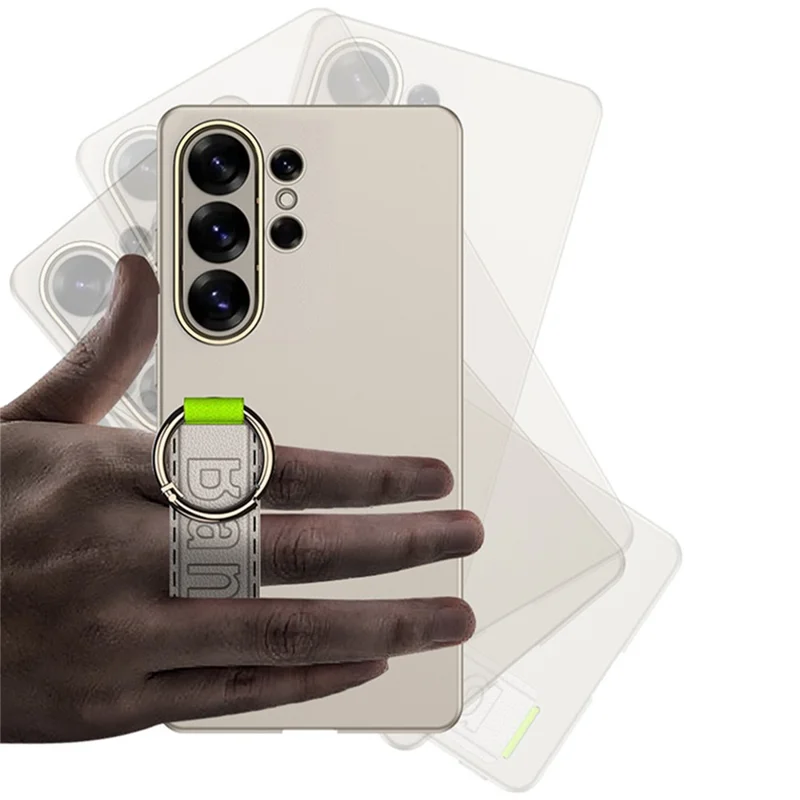 GKK For Samsung Galaxy S26 Ultra Case with Silicone Hand Band Hard PC Phone Back Cover - Titanium Grey