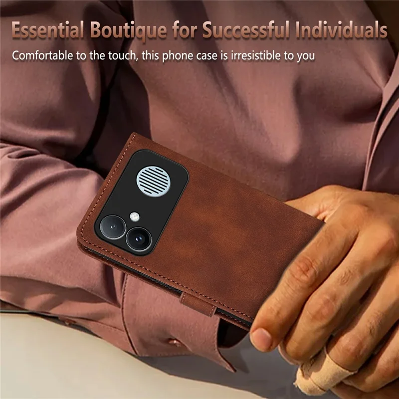 AZNS For Xiaomi Redmi K90 Max 5G Case PU Leather Wallet Phone Cover - Brown