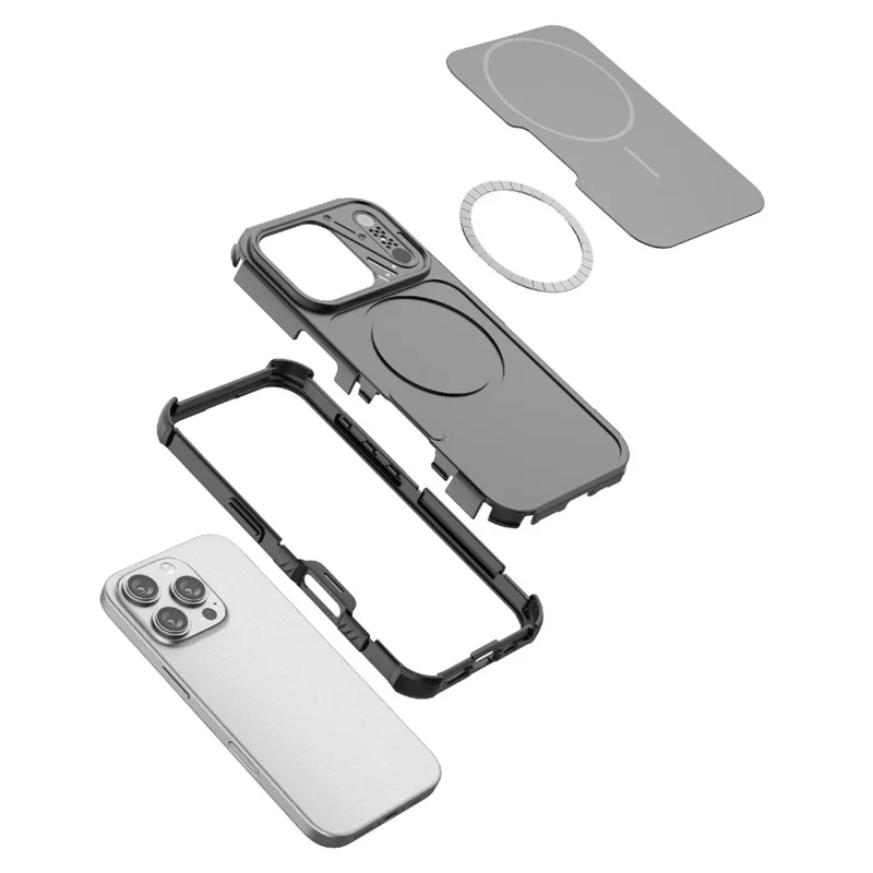 For iPhone 16 Pro Max Case Shockproof Airbag PC+TPU Phone Cover Compatible with MagSafe - Blue