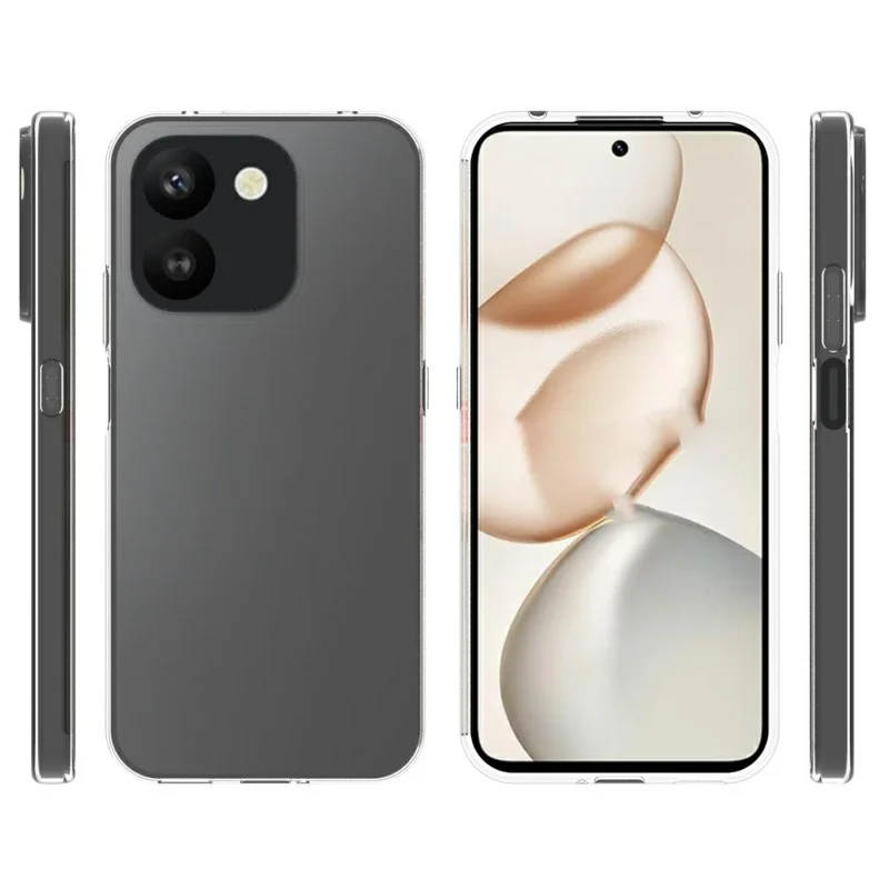 For Honor 600 Smart 5G Case Watermark Resistant TPU Phone Back Cover - Transparent