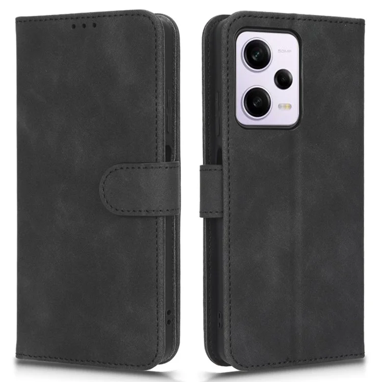 Pour Xiaomi Redmi Note 12 Pro 5g-touch Touch Feed Téléphone Portefeuille Portefeuille Flip Flip Tocoping PU Leather + Tpu Couverture - le Noir