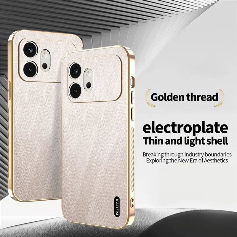 KADEM Custodia per Honor 600 5G Rivestimento Elettrolitico con Texture in Seta PU + TPU - Oro