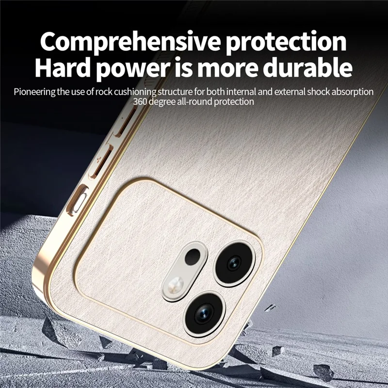 KADEM Custodia per Honor 600 5G Rivestimento Elettrolitico con Texture in Seta PU + TPU - Oro