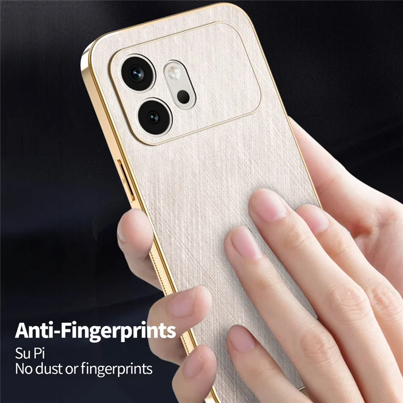 KADEM Custodia per Honor 600 5G Rivestimento Elettrolitico con Texture in Seta PU + TPU - Oro