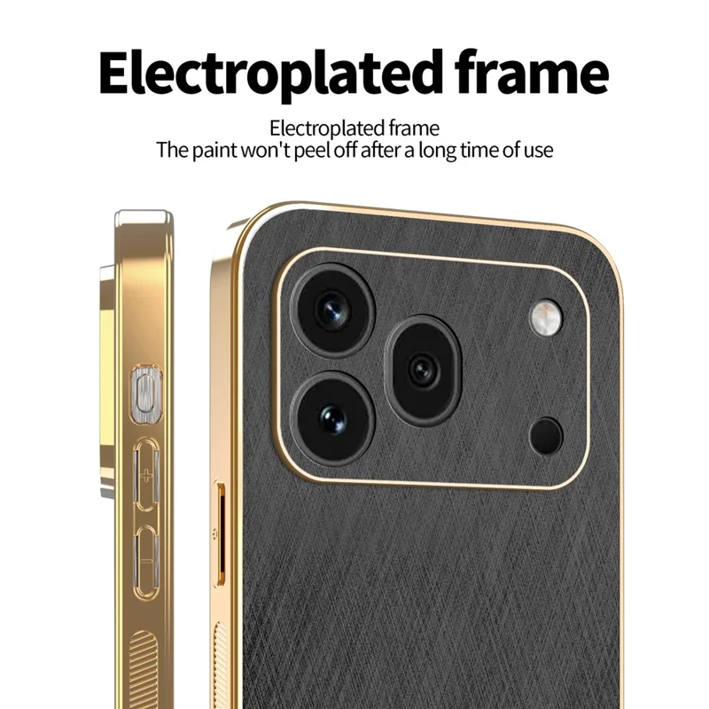 KADEM Custodia per Honor 600 Pro 5G Rivestimento Elettrolitico Design in Tessuto Effetto Seta in PU + TPU Protezione Posteriore per Telefono - Nero