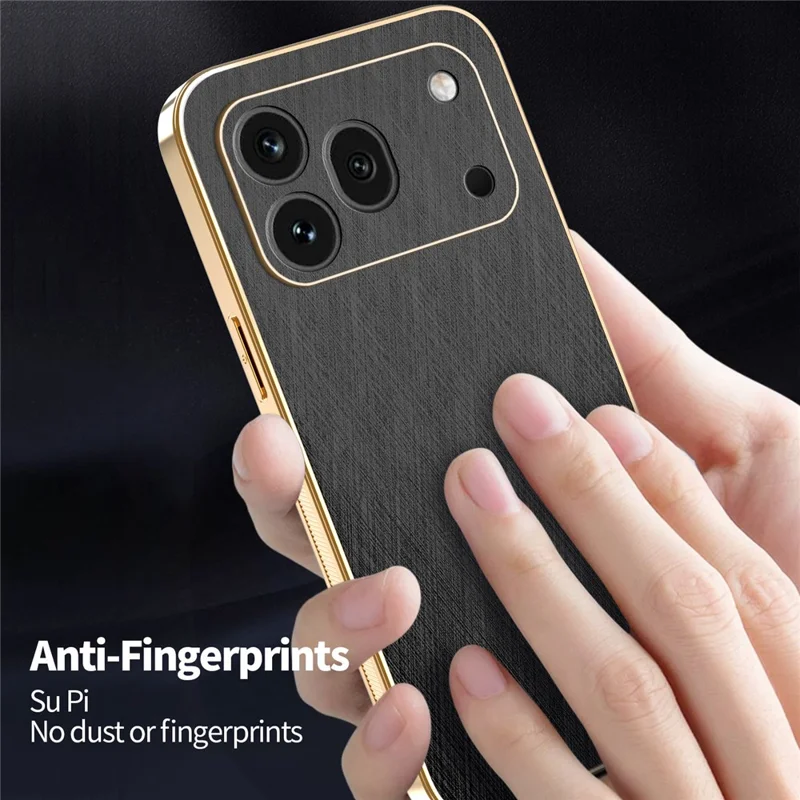 KADEM Custodia per Honor 600 Pro 5G Rivestimento Elettrolitico Design in Tessuto Effetto Seta in PU + TPU Protezione Posteriore per Telefono - Nero