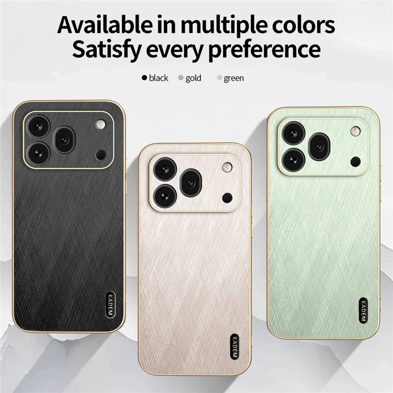 KADEM Custodia per Honor 600 Pro 5G Rivestimento Elettrolitico Design in Tessuto Effetto Seta in PU + TPU Protezione Posteriore per Telefono - Nero