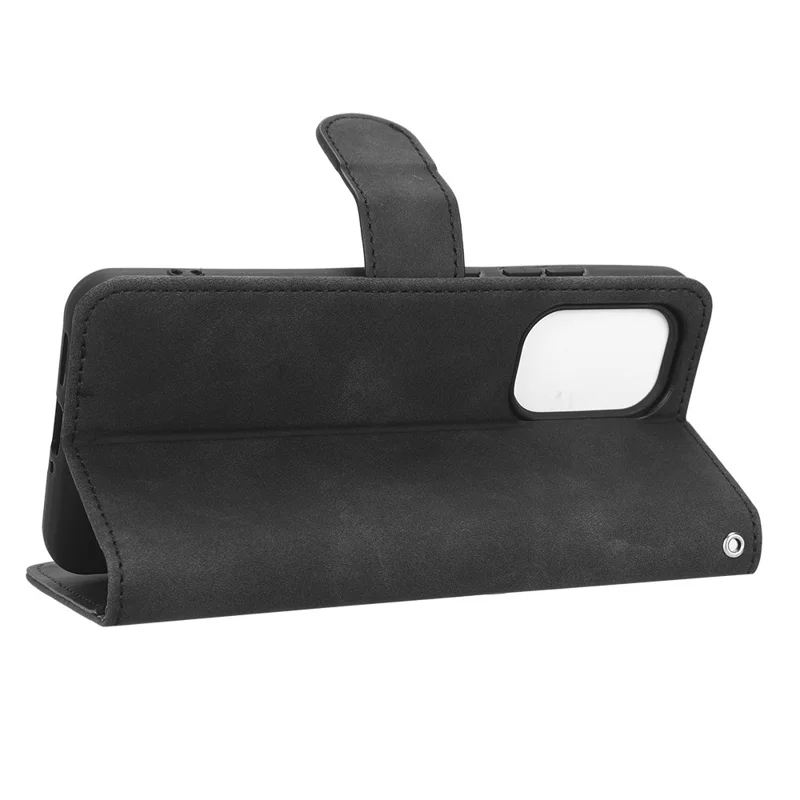 For Nokia X30 5G Wallet Stand Flip Anti-scratch PU Leather+TPU Cover Skin-touch Feeling Phone Case - Black