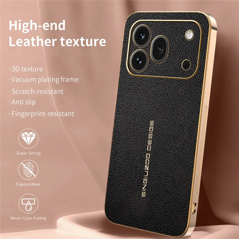 For Honor 600 Pro 5G Case Anti Scratch Litchi Texture PU Leather TPU Phone Back Cover - Black
