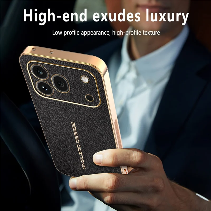 For Honor 600 Pro 5G Case Anti Scratch Litchi Texture PU Leather TPU Phone Back Cover - Black