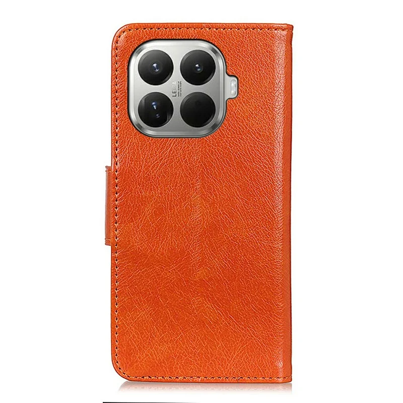 For Xiaomi 17T Case Nappa Texture Split Leather Wallet Phone Cover - Orange