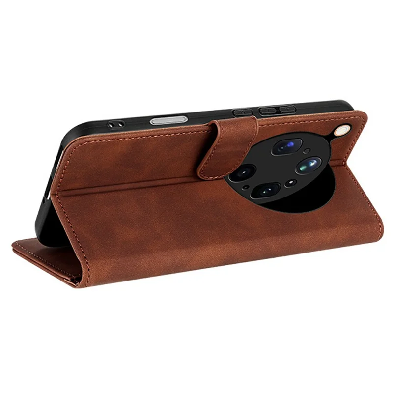 AZNS For Oppo Find X9 Ultra 5G Case PU Leather Wallet Phone Cover - Brown