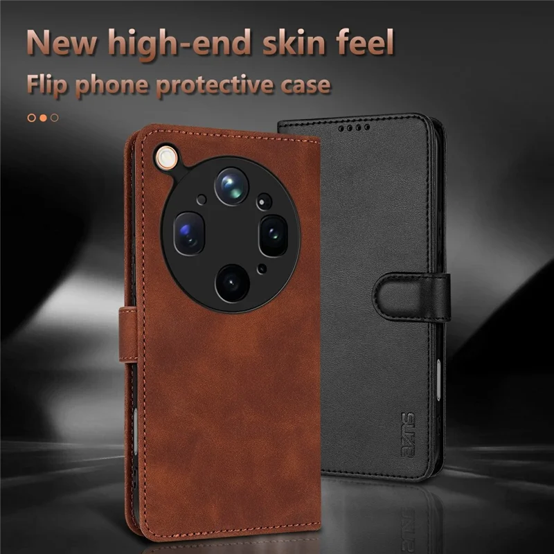 AZNS For Oppo Find X9 Ultra 5G Case PU Leather Wallet Phone Cover - Brown