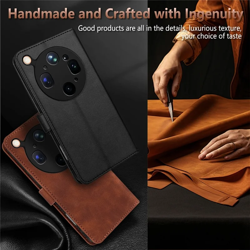 AZNS For Oppo Find X9 Ultra 5G Case PU Leather Wallet Phone Cover - Brown