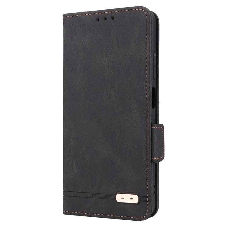 For Xiaomi Redmi Note 12 Pro 5G / Note 12 Pro Speed 5G / Poco X5 Pro 5G PU Leather Anti-drop Case Hardware Decor Dual Magnetic Clasp Wallet Stand Phone Cover - Black