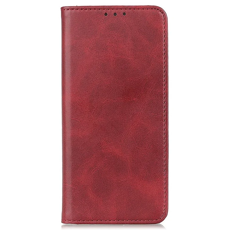 Stand Wallet Hülle Für Huawei Nova Y61 4G, Cowide Textur Geteiltes Leder Magnetisch Automatisch Absorbiertes Folio-flip-telefonabdeckung - Rot