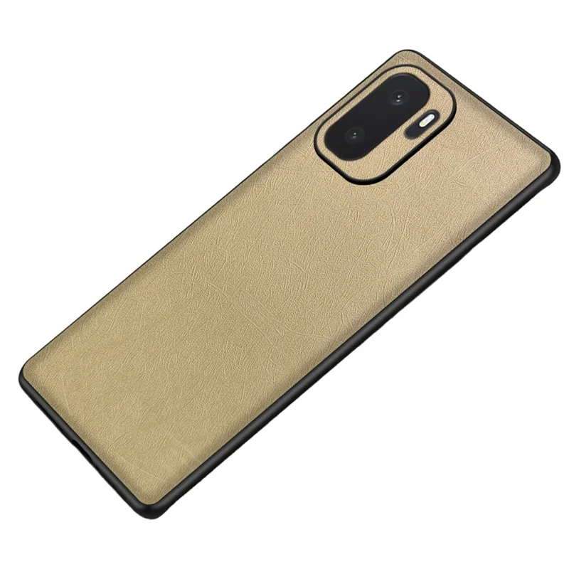 For OnePlus Ace 6 Ultra 5G Case Silk-Textured PU Leather Coated PC TPU Protective Phone Back Cover - Gold