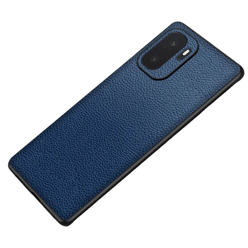 For OnePlus Ace 6 Ultra 5G Case Litchi Texture PU Leather Coated PC + TPU Protective Phone Back Cover - Blue