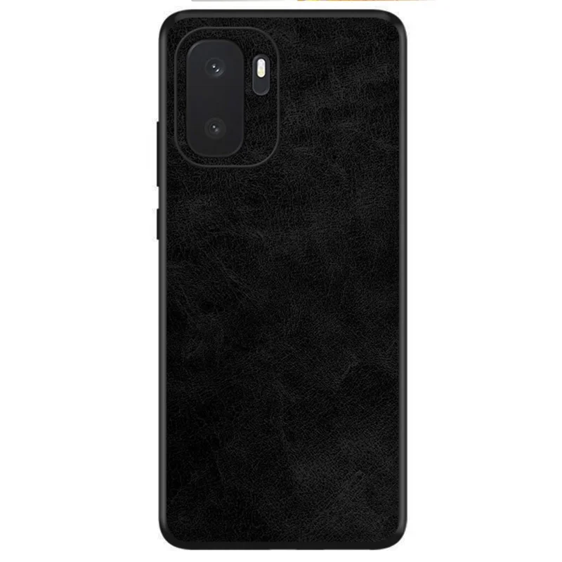 For OnePlus Ace 6 Ultra 5G Case Retro Leather Coated PC + TPU Phone Cover - Black