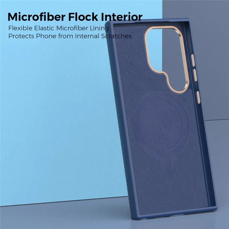 For Samsung Galaxy S24 Ultra Magnetic Case Carbon Fiber Texture Shockproof Leather TPU PC Protective Cover - Sapphire