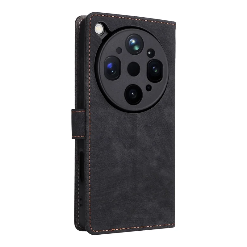 Til Oppo Find X9 Ultra 5G Case Wallet RFID-blokerende PU-læder telefonbeslag med stand og stropper - Sort