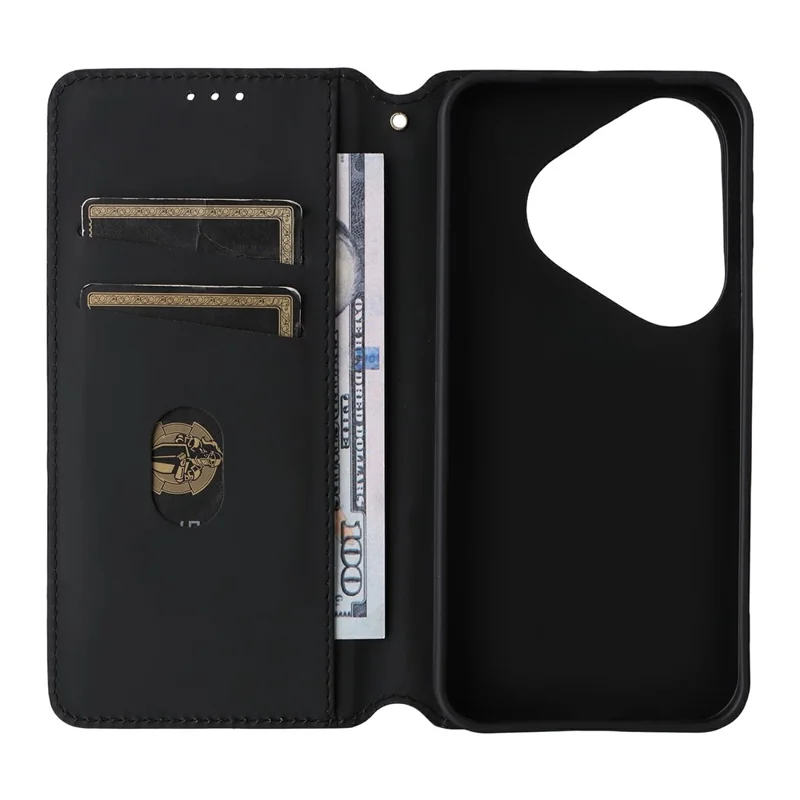 For Huawei Pura 90 Pro Case Wallet Rhombus Imprinted PU Leather Phone Cover - Silver