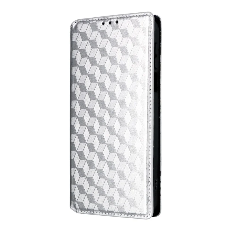 For Huawei Pura 90 Pro Case Wallet Rhombus Imprinted PU Leather Phone Cover - Silver