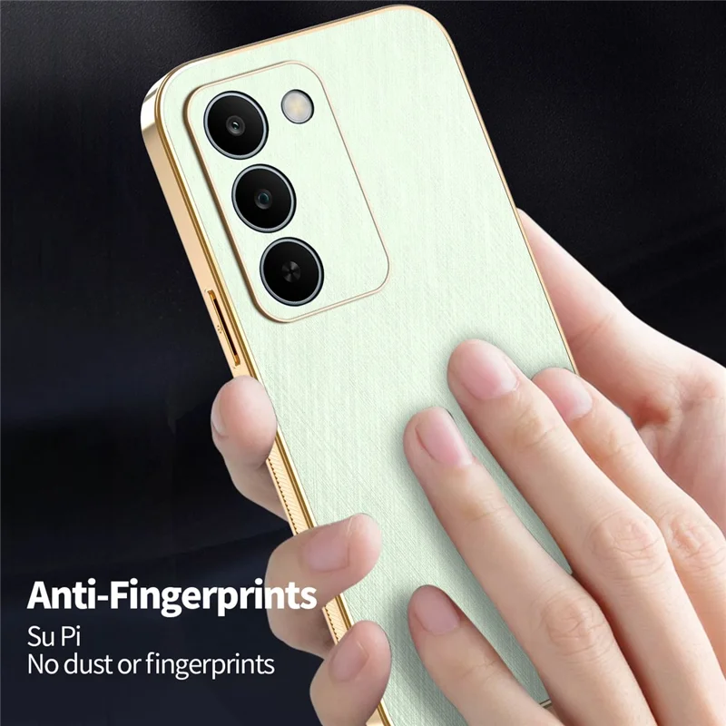 KADEM For Realme C83 5G Phone Case Electroplating Silk Texture PU + TPU Phone Back Cover - Green