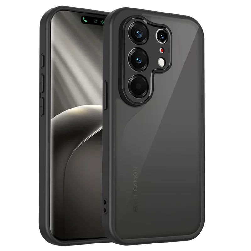 Чехол для TECNO Camon 50 4G, матовый, текстурированный, из ПК + ТПУ, с защитой от падений — прозрачный черный