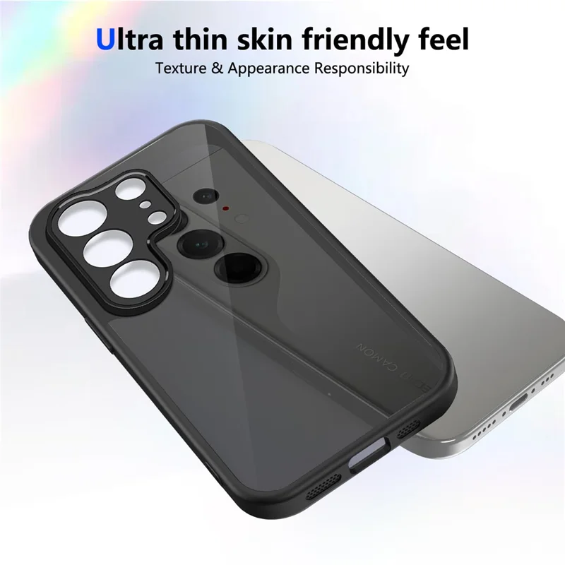 Чехол для TECNO Camon 50 4G, матовый, текстурированный, из ПК + ТПУ, с защитой от падений — прозрачный черный