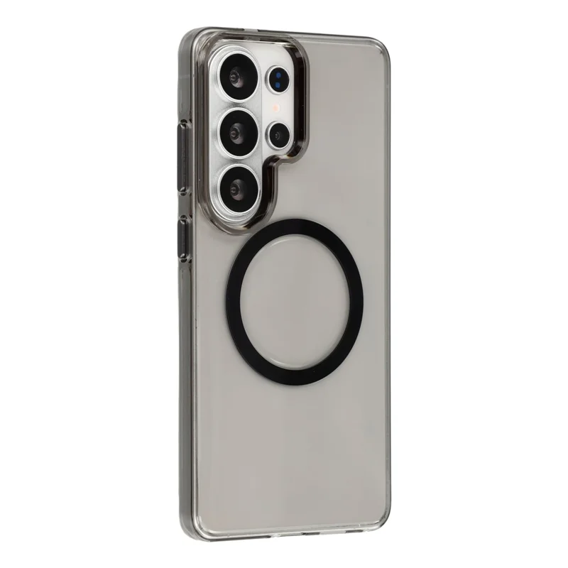 JAUCASE لجهاز Samsung Galaxy S26 Ultra غطاء مغناطيسي مع زر تحكم باللمس الذكي - أسود شفاف
