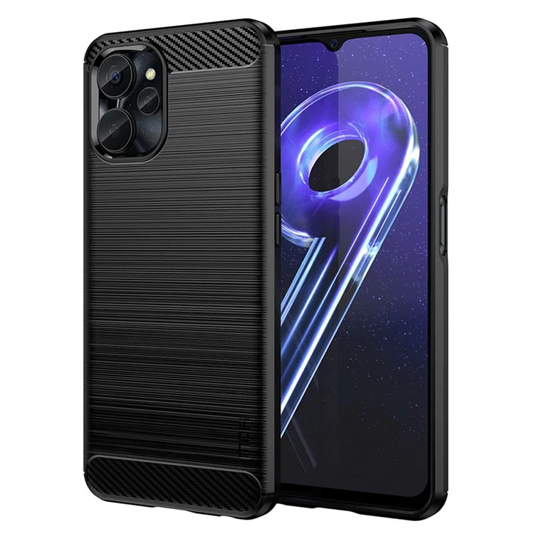 Mofi JK TPU Serie-1 Für Realme 9i 5G / Realme 10 5G TPU -hülle, Carbon Faser Gebürstete Telefon Zurück - Schwarz