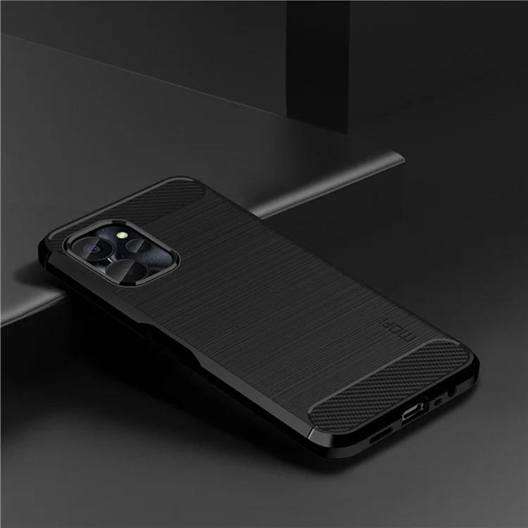 Mofi JK TPU Serie-1 Für Realme 9i 5G / Realme 10 5G TPU -hülle, Carbon Faser Gebürstete Telefon Zurück - Schwarz